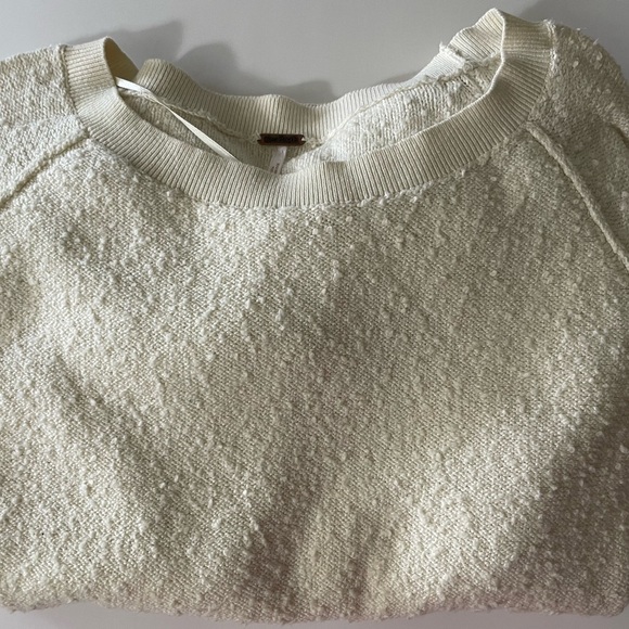 Free People “Found My Friend” Pullover Crewneck Sweater Cream Size Small NWT - Picture 1 of 11